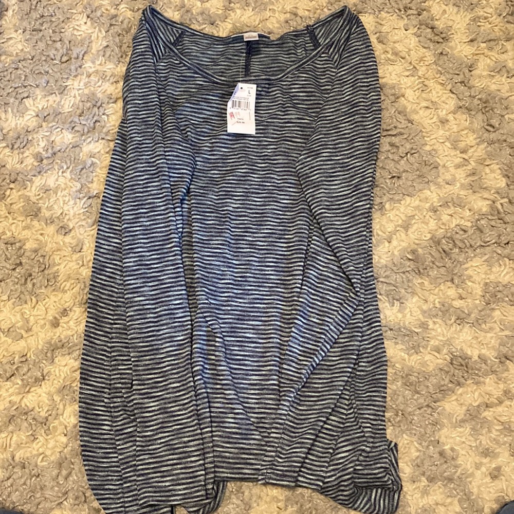 Motherhood long sleeve blue striped shirt